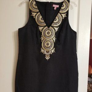 Black and Gold Lilly Pulitzer Gabby Shift Dress